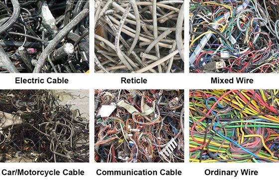 100-200 kg/h Separatore di filo di rame Equipaggiamento granulatore di filo di rame Macchina di riciclaggio dei cavi