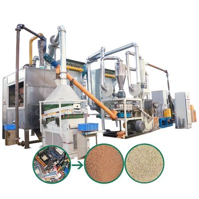 Linea di produzione di riciclaggio di schede elettroniche di scarti da 200 a 1000 kg/h con potenza di 55 kW