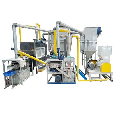 Linea di produzione di riciclaggio di schede elettroniche di scarti da 200 a 1000 kg/h con potenza di 55 kW