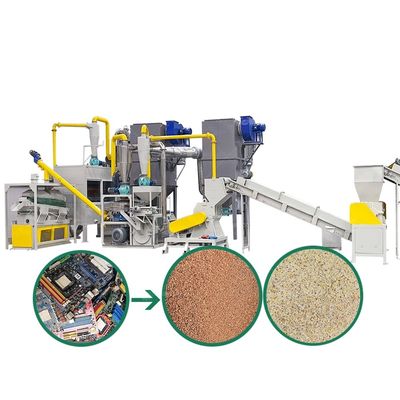 Linea di produzione di riciclaggio di schede elettroniche di scarti da 200 a 1000 kg/h con potenza di 55 kW